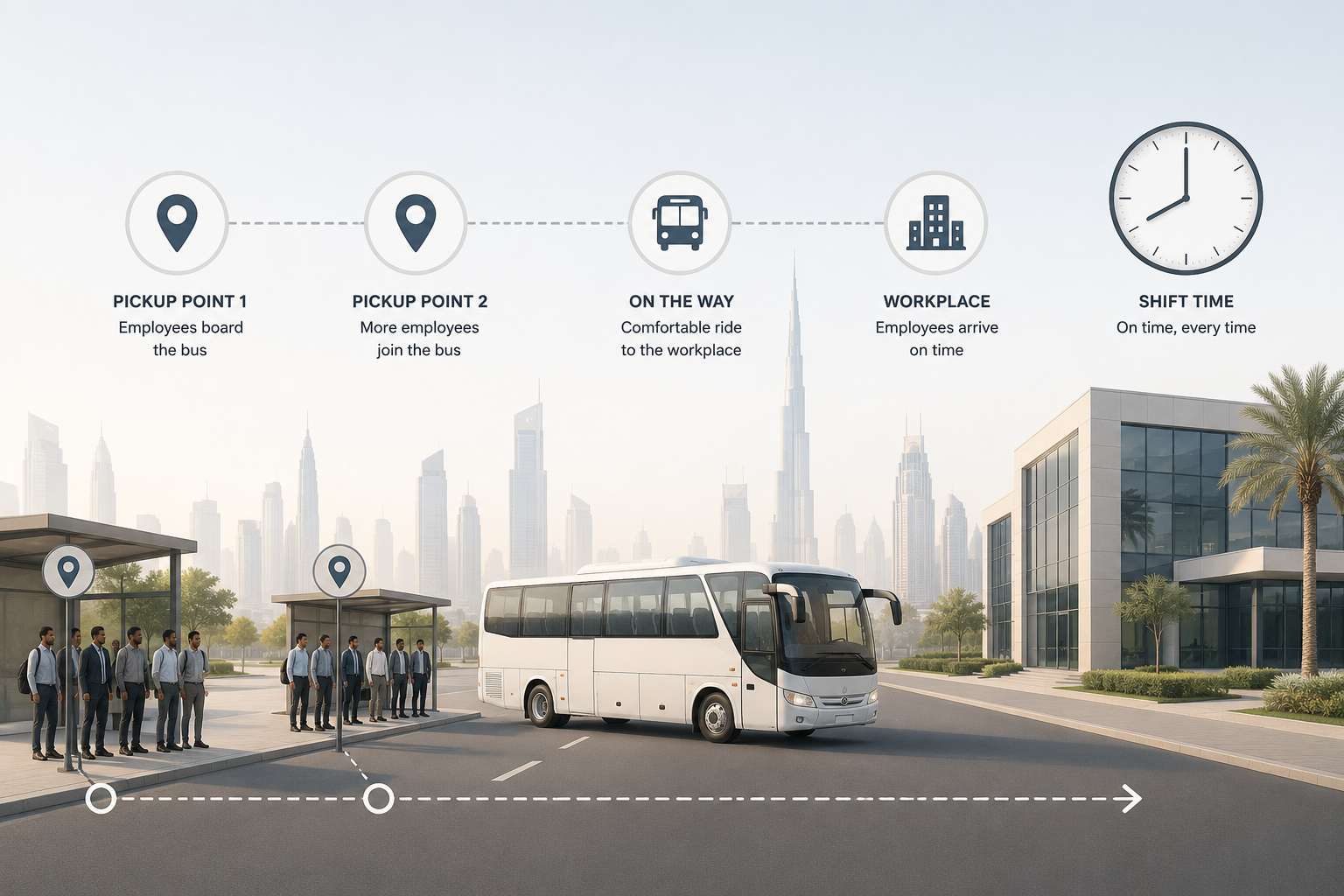 Staff Transportation Dubai & UAE | Monthly Contracts