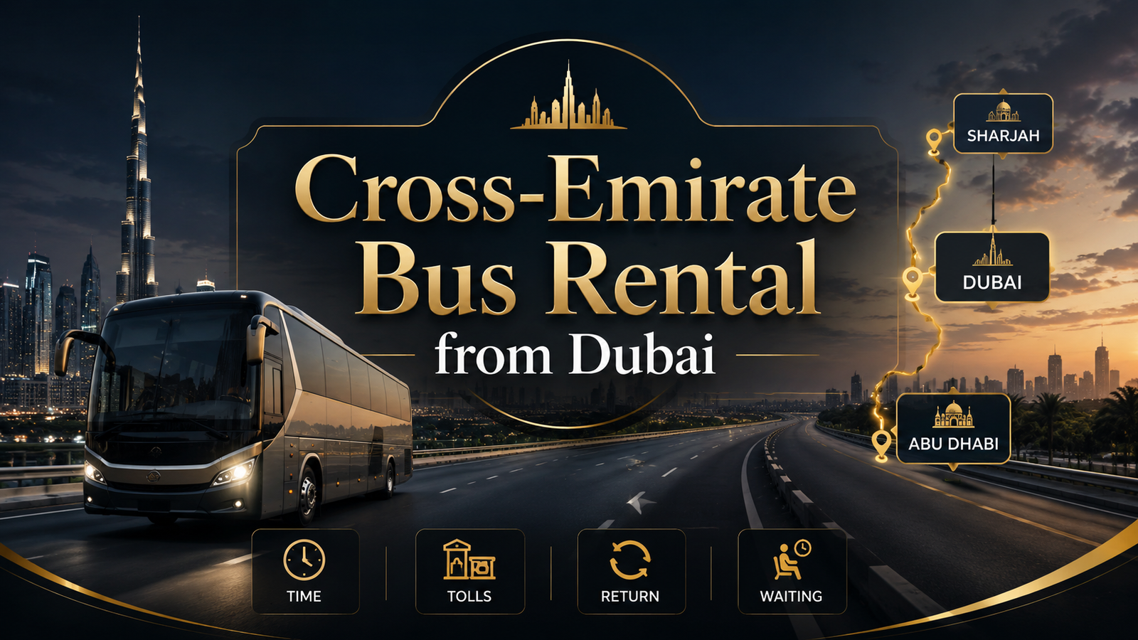 Dubai to Abu Dhabi and Sharjah Bus Rental