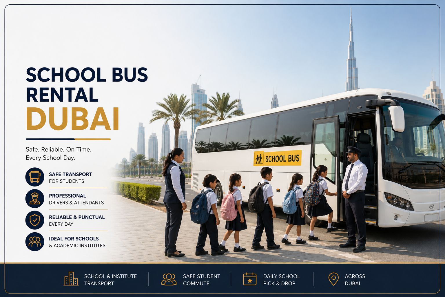 School Bus Rental Dubai | RTA-Compliant Transport